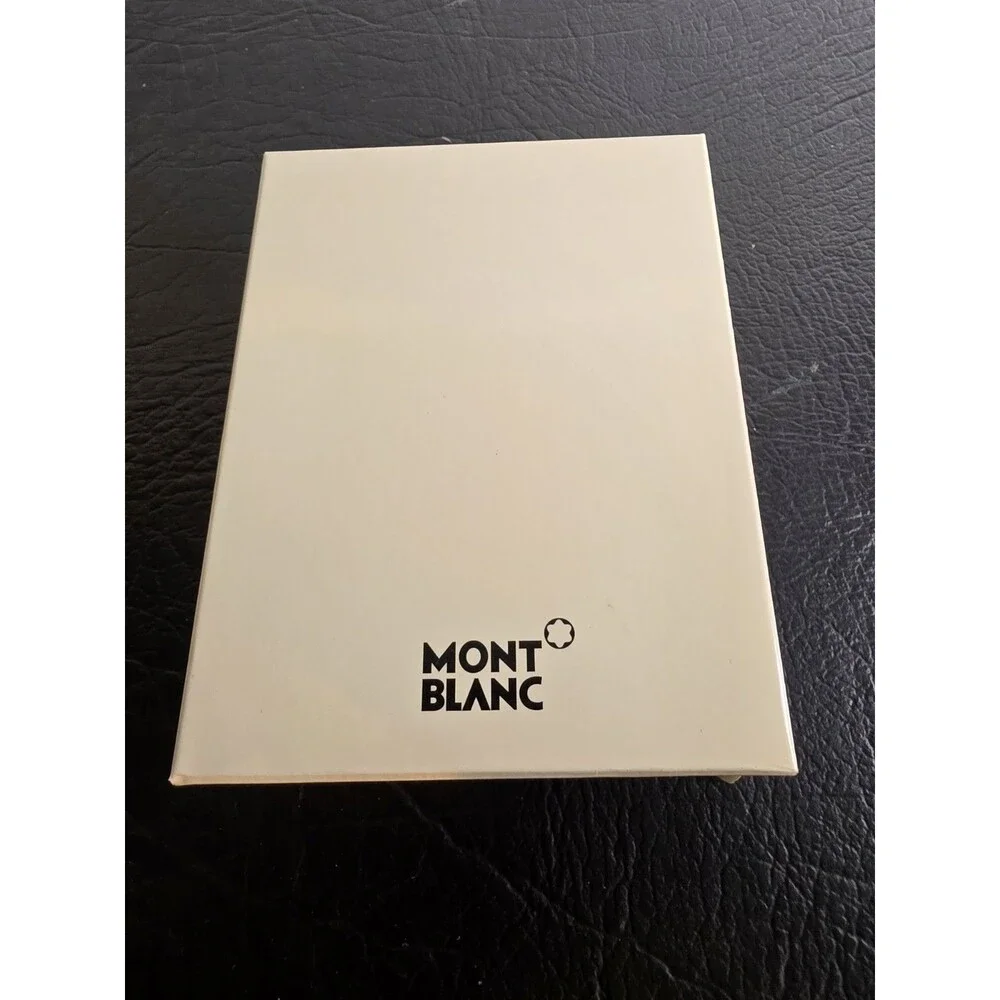 Montblanc Card Holder Black Leather Metal Unisex